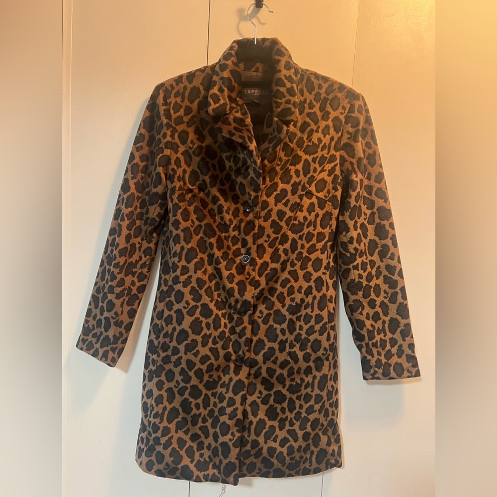 Express Animal Print Overcoat